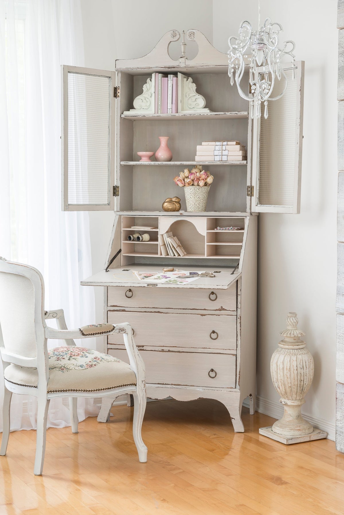 Antique Secretary Desk Makeover with Cathedral Taupe