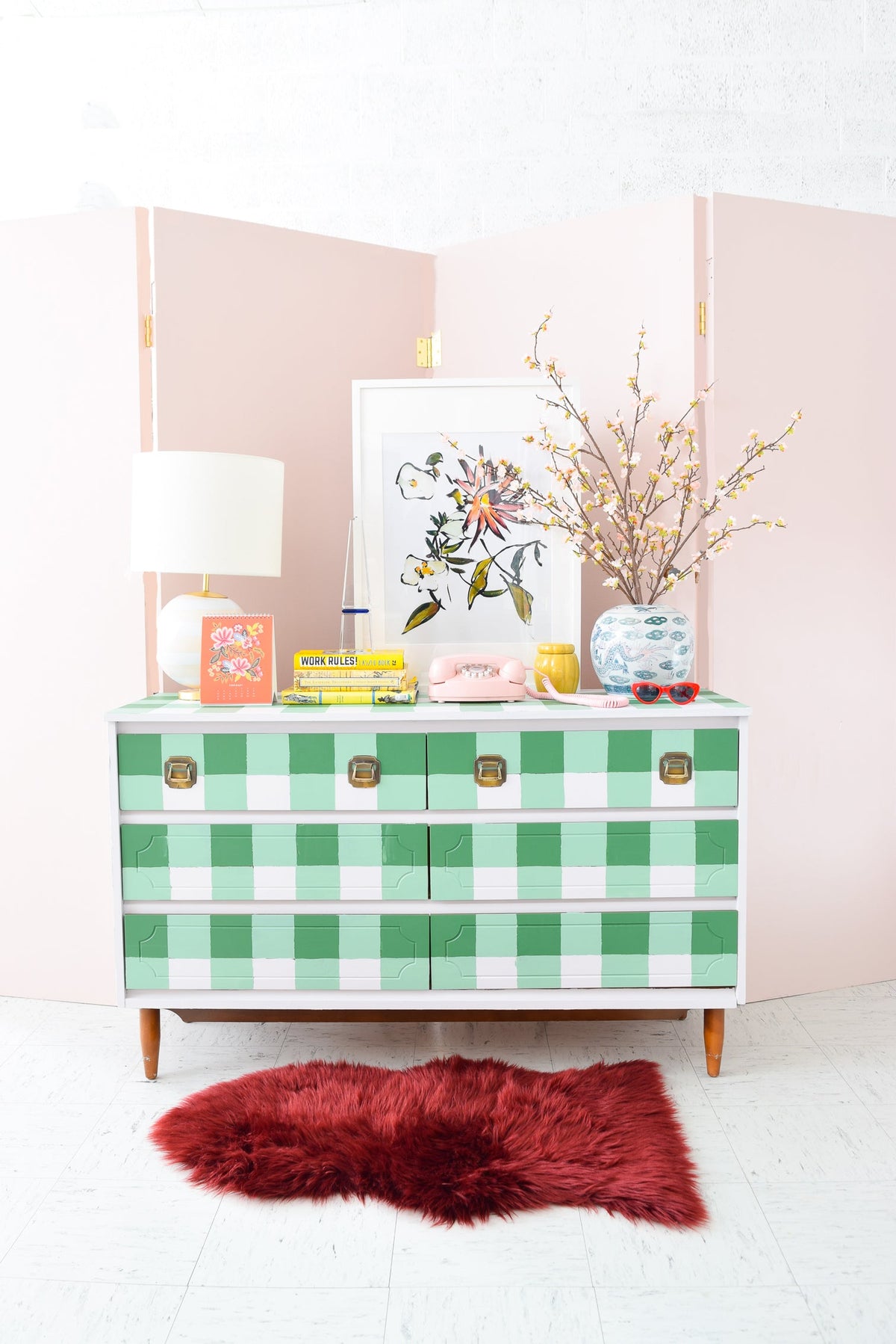 DIY Buffalo Check Dresser