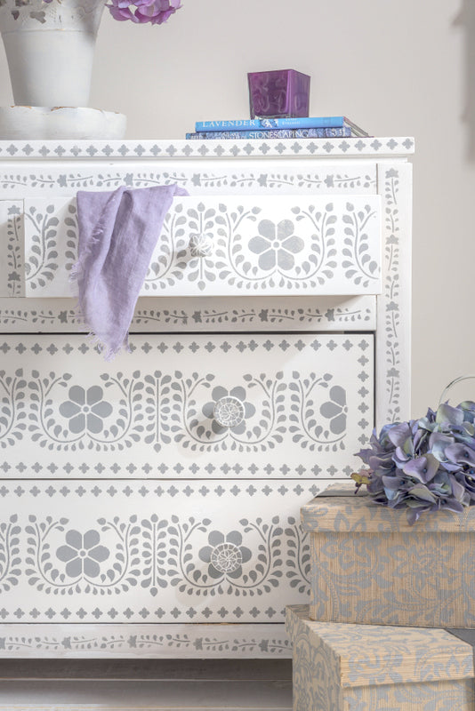 DIY Faux Bone Inlay Dresser