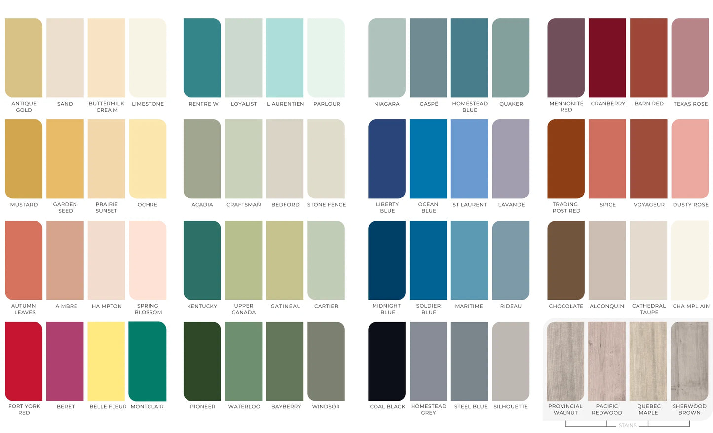 Homestead House Milk Paint Colour Card